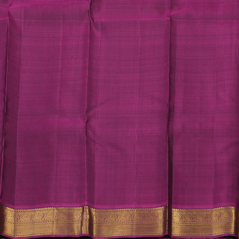 Hayagrivas Handloom Lime Green Kanjivaram Silk Saree with Magenta Border KBE2535C7-1