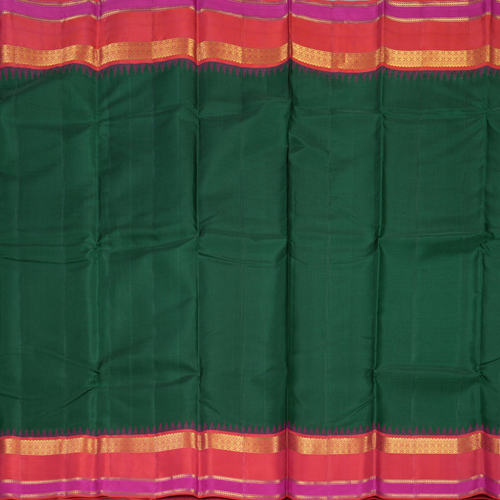 Hayagrivas Handloom Bottle Green Kanjivaram Silk Saree KBE2535C8-1