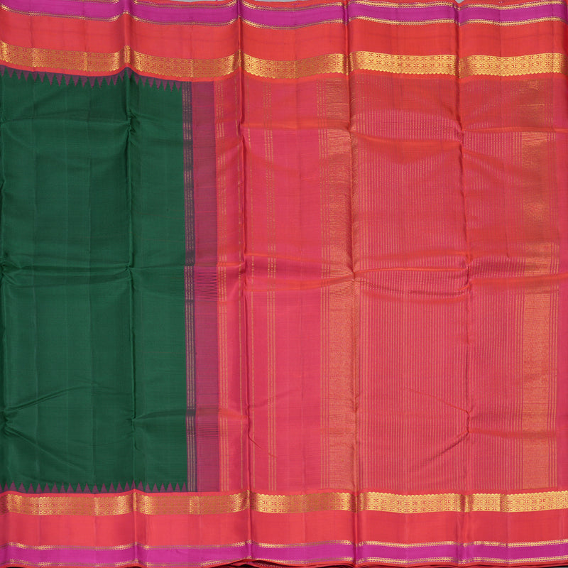 Hayagrivas Handloom Bottle Green Kanjivaram Silk Saree KBE2535C8-1