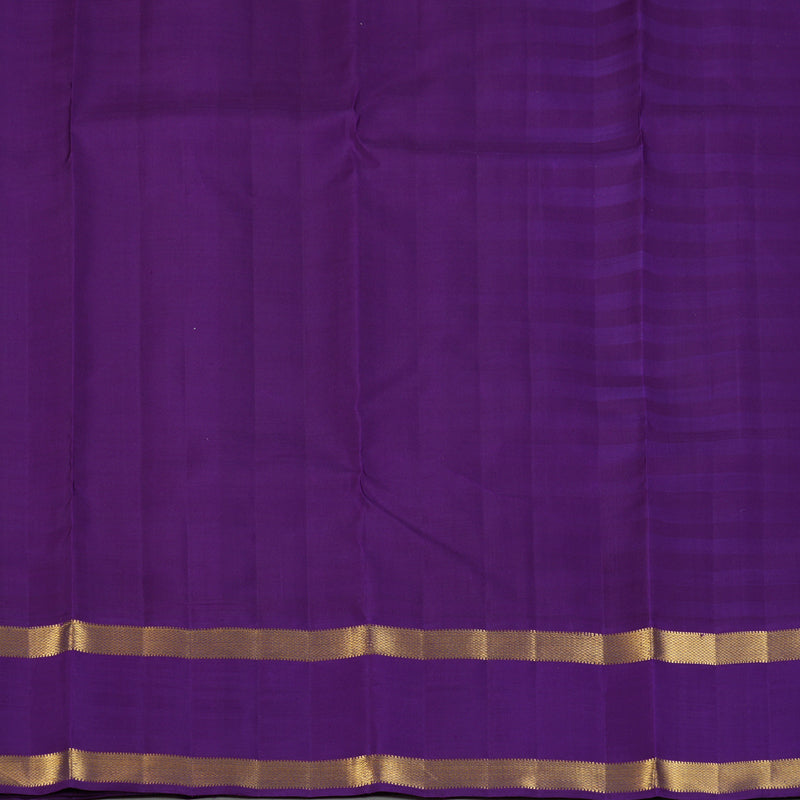 Hayagrivas Handloom Pista Green & Cream Checks Kanjivaram Silk Saree with Purple Border KBE2537C4-1