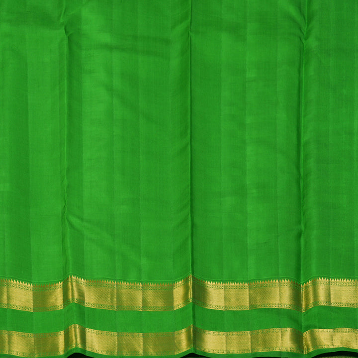Hayagrivas Handloom Lime Yellow Kanjivaram Silk Saree with Parrot Green Border KBE2537C6-1