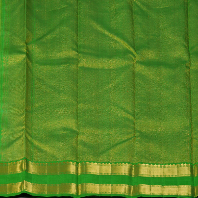 Hayagrivas Handloom Lime Yellow Kanjivaram Silk Saree with Parrot Green Border KBE2537C6-1