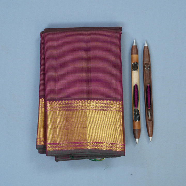 Hayagrivas Handloom Dark Purple Kanjivaram Silk Saree KBE2540C4-1