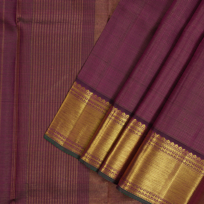 Hayagrivas Handloom Dark Purple Kanjivaram Silk Saree KBE2540C4-1