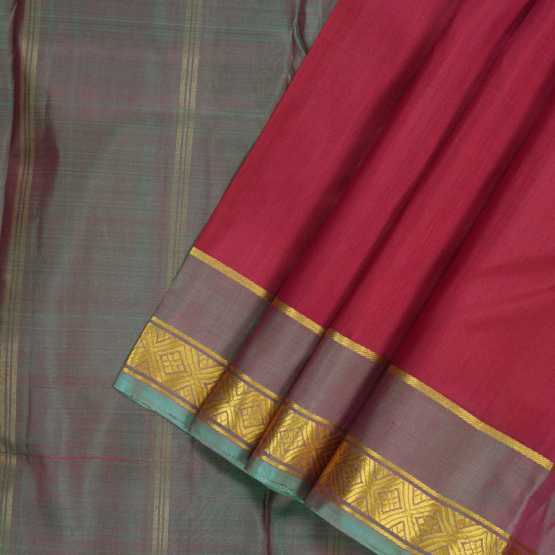 Hayagrivas Handloom Reddish-Pink Kanjivaram Silk Saree KBE2543C1-5