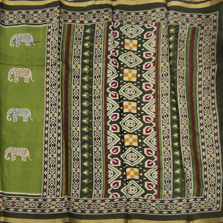 Hayagrivas Olive Green Fancy Cotton Saree KBE2544C12-8