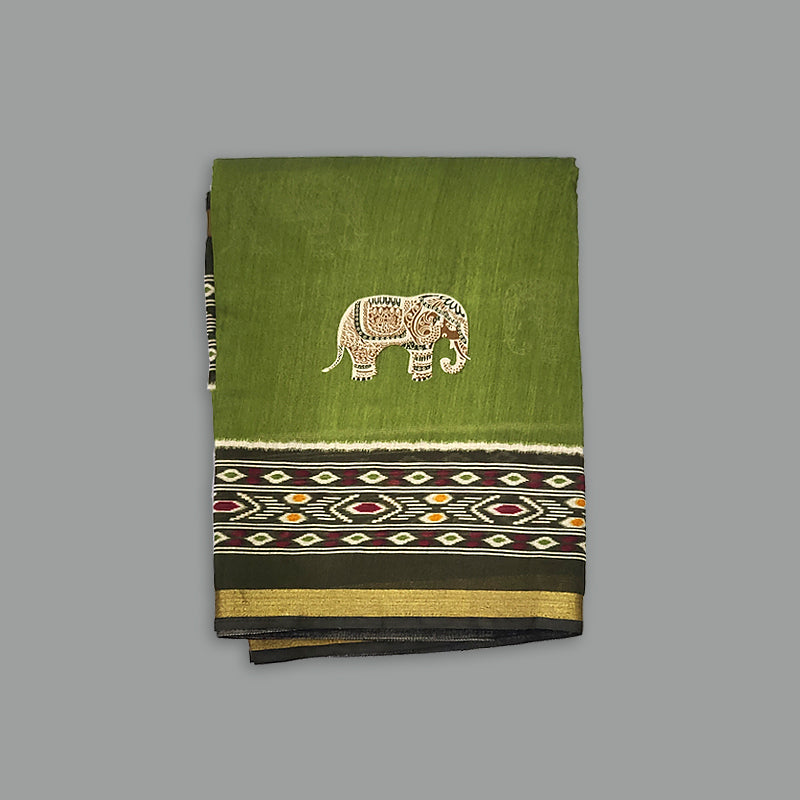 Hayagrivas Olive Green Fancy Cotton Saree KBE2544C12-8