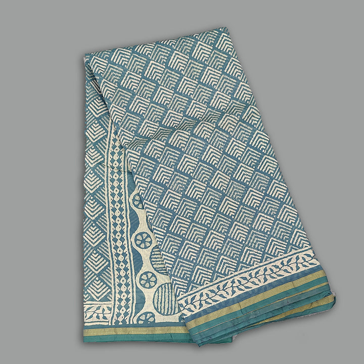 Hayagrivas Sky Blue Pure Cotton Saree KBE2544C15-12