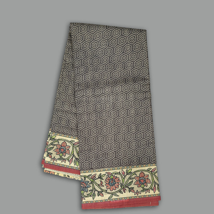 Hayagrivas Grey Fancy Cotton Saree KBE2544C17-1
