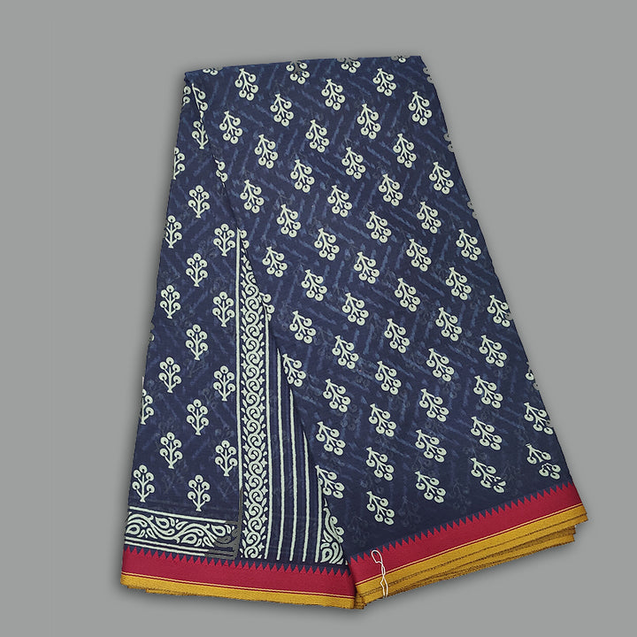 Hayagrivas Indigo Blue Pure Cotton Saree KBE2544C2-7
