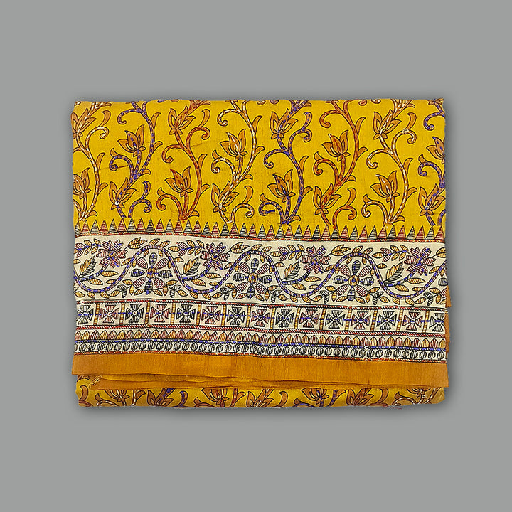 Hayagrivas Mustard Yellow Fancy Cotton Saree KBE2544C6-4