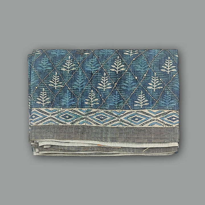 Hayagrivas Bluish-Bluish-Grey Fancy Cotton Saree KBE2544C7-2