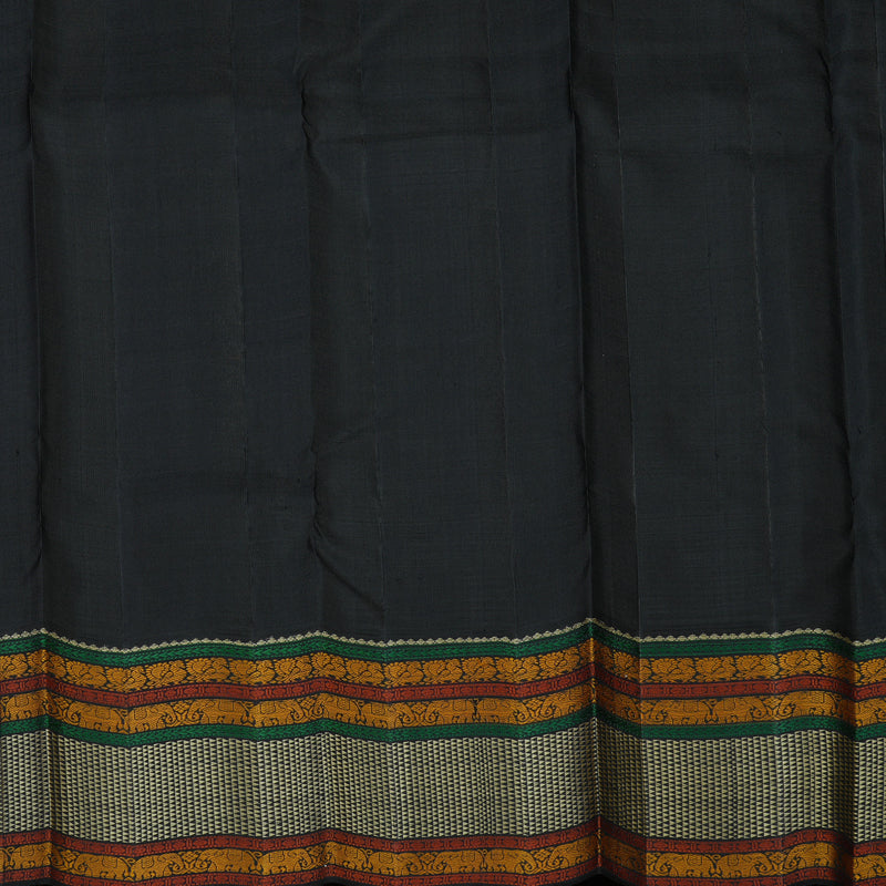 Hayagrivas Handloom Cream Kanjivaram Silk Saree with Black Border KBE2547C4-1