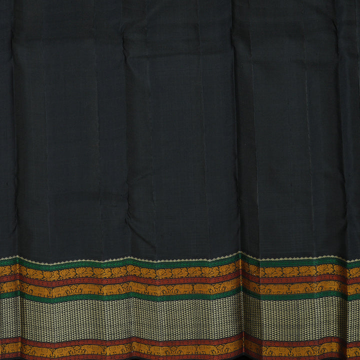 Hayagrivas Handloom Cream Kanjivaram Silk Saree with Black Border KBE2547C4-1