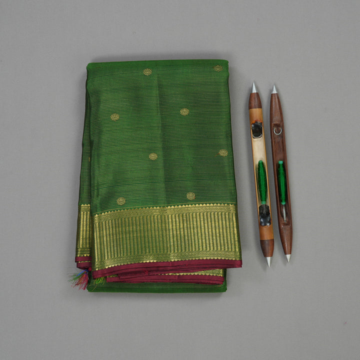 Hayagrivas Handloom Bottle Green Bridal Kanjivaram Silk Saree KBE254D3-1