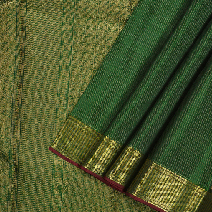 Hayagrivas Handloom Bottle Green Bridal Kanjivaram Silk Saree KBE254D3-1