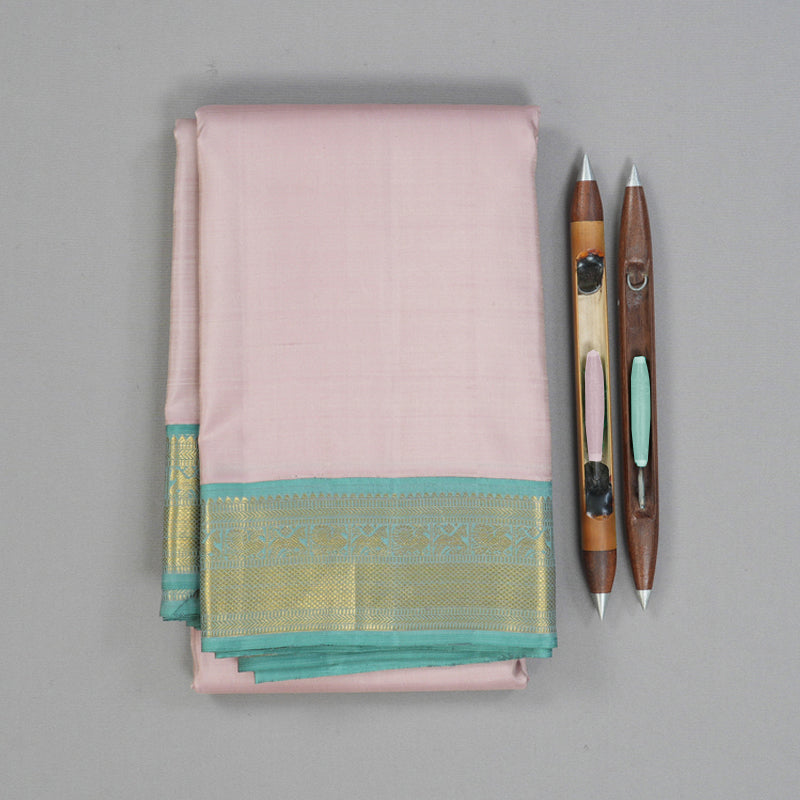 Hayagrivas Handloom Mild Onion Pink Kanjivaram Silk Saree KBE2550C2-1