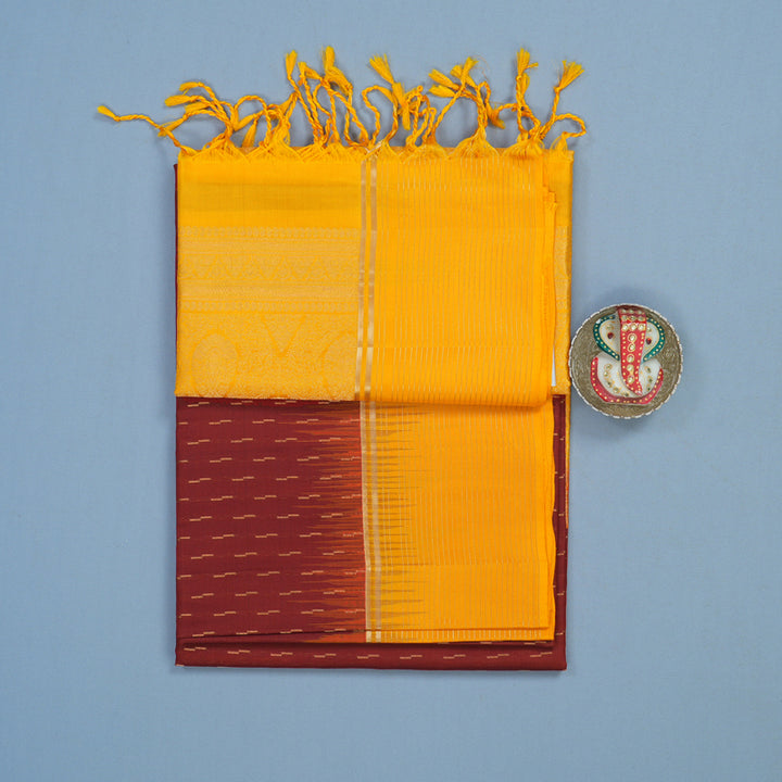 Hayagrivas Maroon Handloom Soft Silk Saree KBE2551C1-1