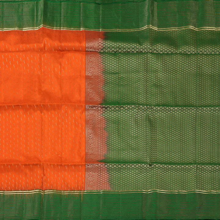 Hayagrivas Orange Handloom Soft Silk Saree KBE2551C1-4