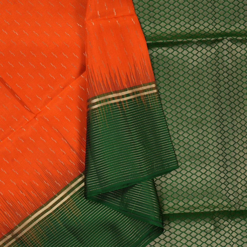 Hayagrivas Orange Handloom Soft Silk Saree KBE2551C1-4