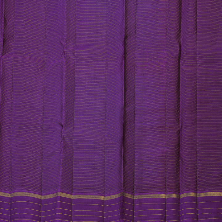 Hayagrivas Handloom Rust Orange Kanjivaram Silk Saree with Violet Border KBE2555C1-1