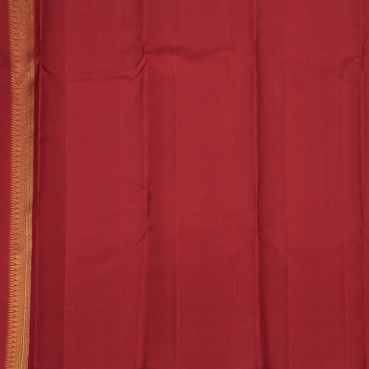 Hayagrivas Orange And Maroon Handloom Kanjivaram Silk Saree with Maroon Border KBE256D4-1