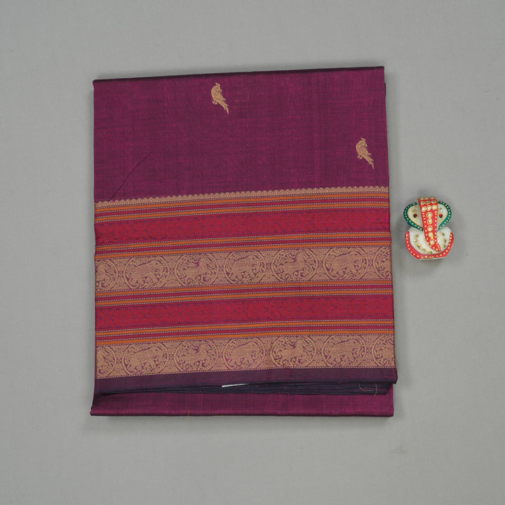 Hayagrivas Handloom Pure Silk Cotton Saree in Enchanting Purple KBE258E1-1