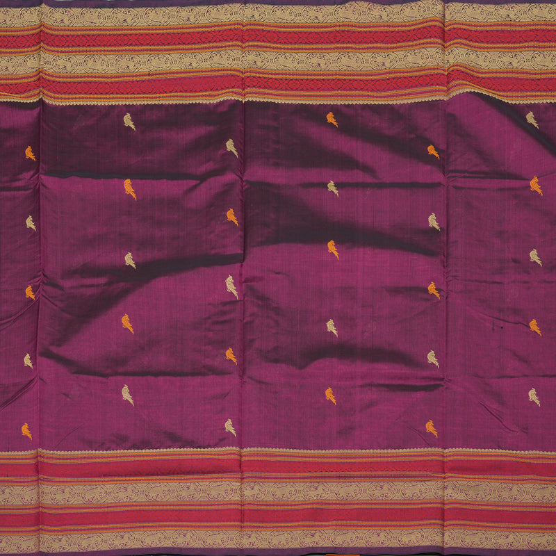 Hayagrivas Handloom Pure Silk Cotton Saree in Enchanting Purple KBE258E1-1