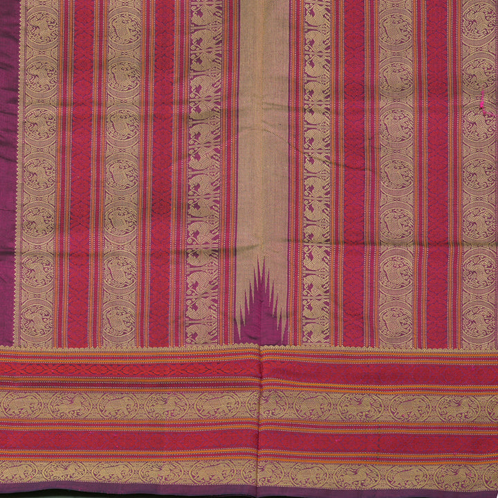 Hayagrivas Handloom Pure Silk Cotton Saree in Enchanting Purple KBE258E1-1