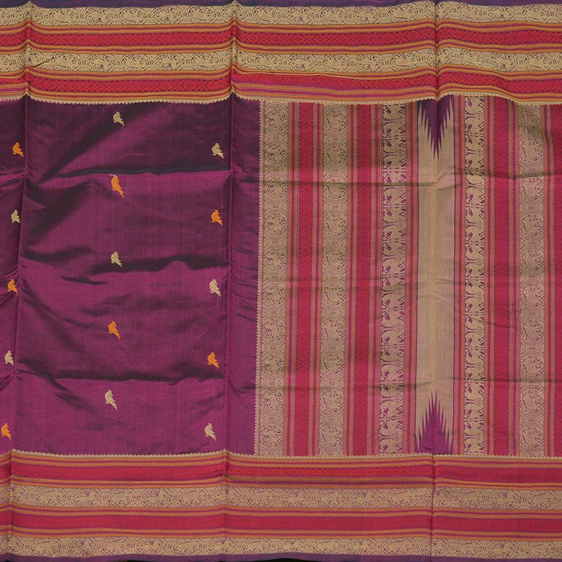 Hayagrivas Handloom Pure Silk Cotton Saree in Enchanting Purple KBE258E1-1