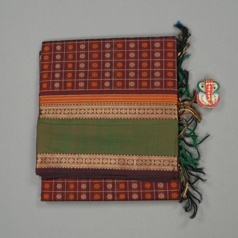 Hayagrivas Handloom Pure Silk Cotton Saree in Wine Maroon  KBE258E10-2