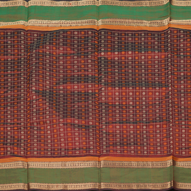 Hayagrivas Handloom Pure Silk Cotton Saree in Wine Maroon  KBE258E10-2