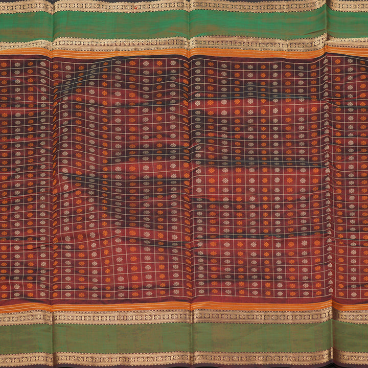 Hayagrivas Handloom Pure Silk Cotton Saree in Wine Maroon  KBE258E10-2