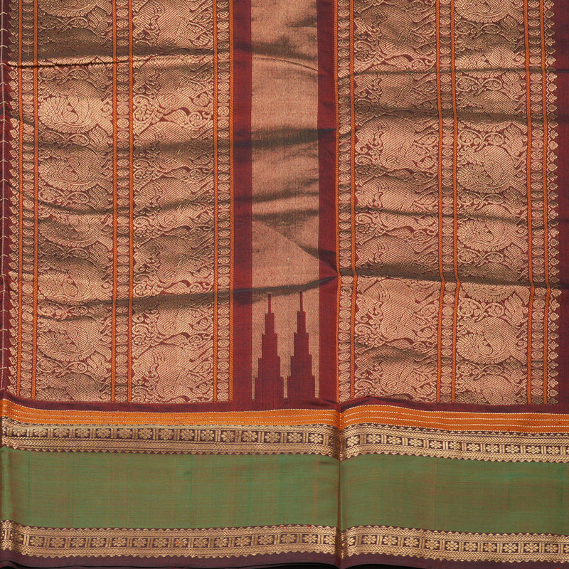 Hayagrivas Handloom Pure Silk Cotton Saree in Wine Maroon  KBE258E10-2