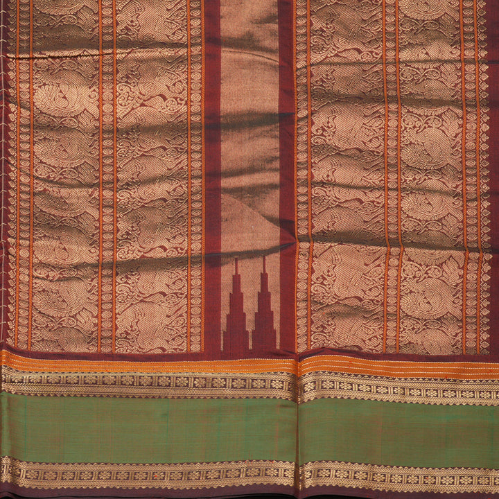 Hayagrivas Handloom Pure Silk Cotton Saree in Wine Maroon  KBE258E10-2