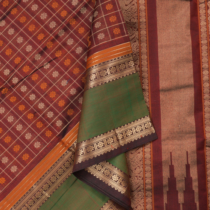 Hayagrivas Handloom Pure Silk Cotton Saree in Wine Maroon  KBE258E10-2