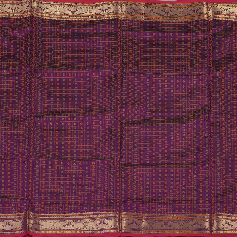 Hayagrivas Handloom Pure Silk Cotton Saree n Majestic Dark Purple KBE258E11-2