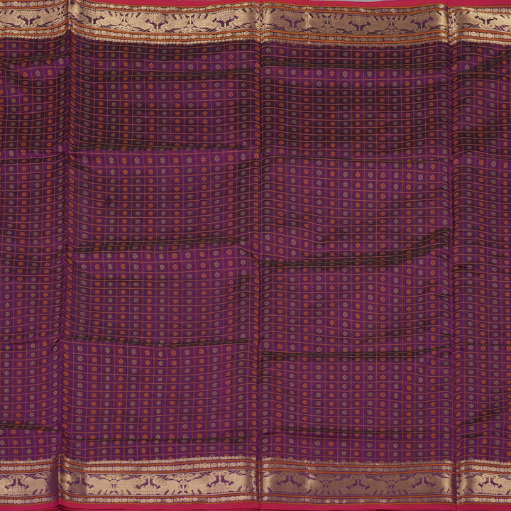 Hayagrivas Handloom Pure Silk Cotton Saree n Majestic Dark Purple KBE258E11-2