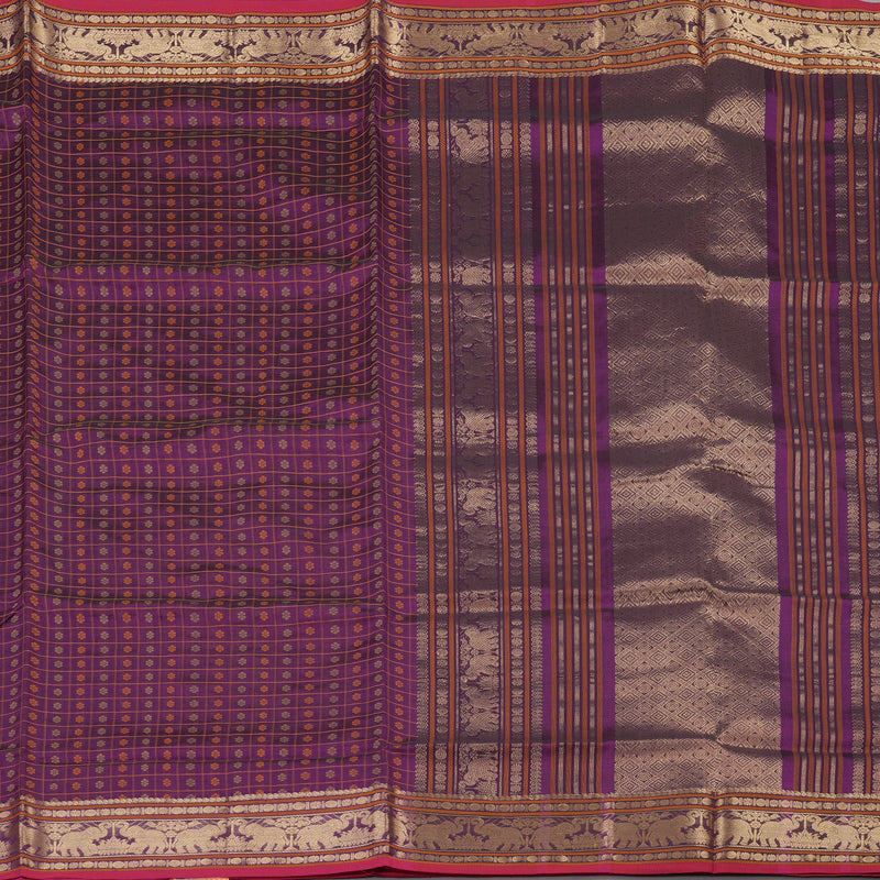 Hayagrivas Handloom Pure Silk Cotton Saree n Majestic Dark Purple KBE258E11-2