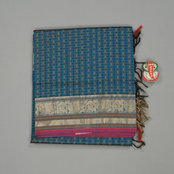 Hayagrivas Handloom Pure Silk Cotton Saree in Sky Blue KBE258E11-6