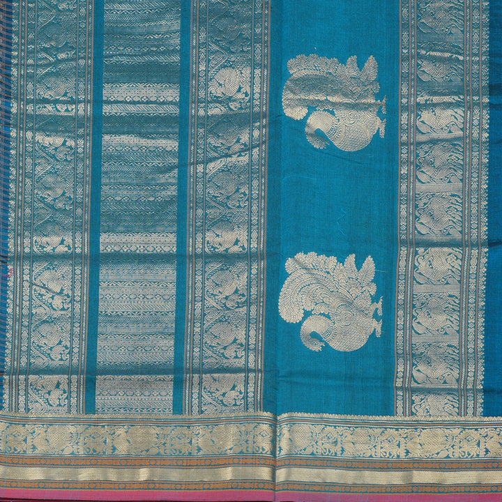 Hayagrivas Handloom Pure Silk Cotton Saree in Sky Blue KBE258E11-6