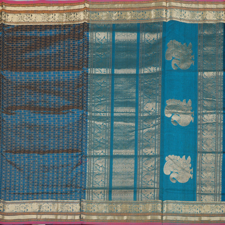 Hayagrivas Handloom Pure Silk Cotton Saree in Sky Blue KBE258E11-6