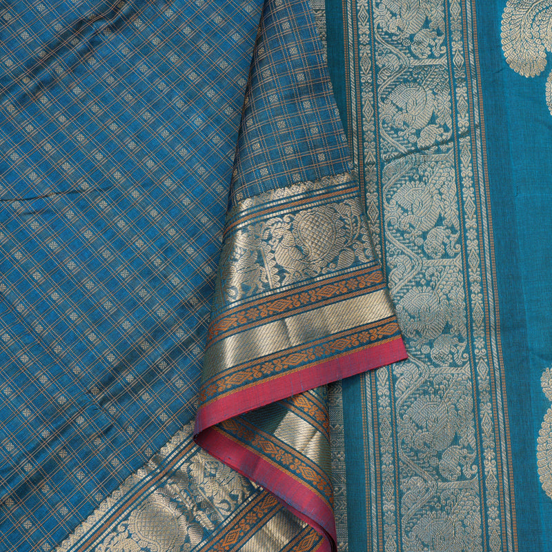 Hayagrivas Handloom Pure Silk Cotton Saree in Sky Blue KBE258E11-6