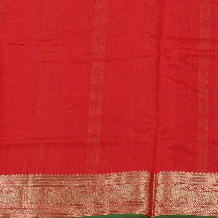 Hayagrivas Handloom Pure Silk Cotton Saree in Vivid Red KBE258E12-1