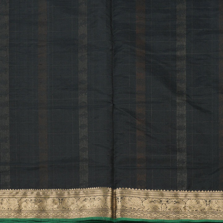 Hayagrivas Handloom Pure Silk Cotton Saree in Black KBE258E12-2