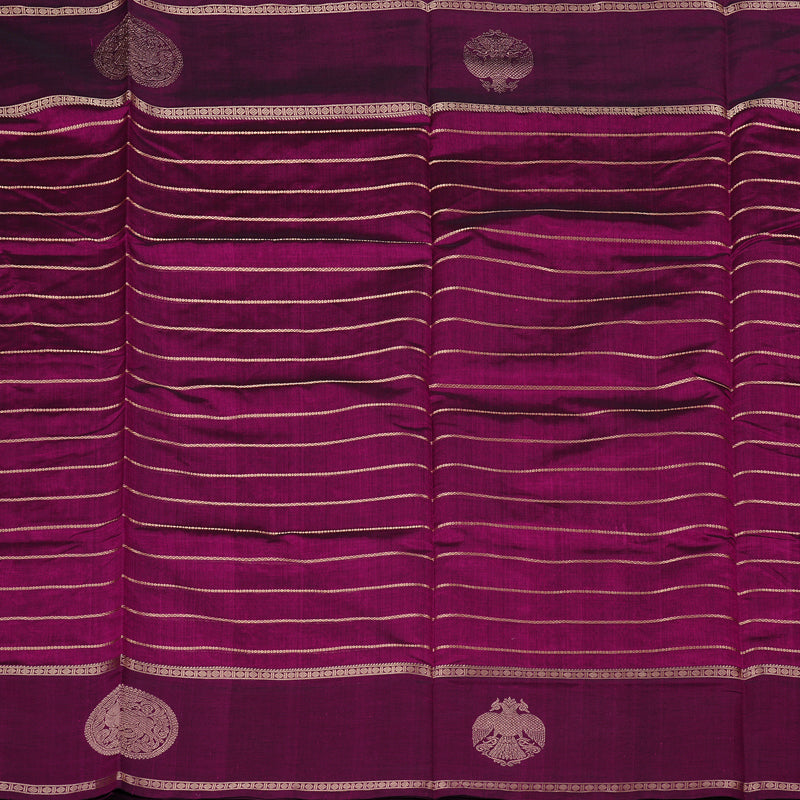 Hayagrivas Handloom Pure Silk Cotton Saree in Eye-Catching Dark Purple KBE258E13-2