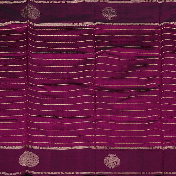 Hayagrivas Handloom Pure Silk Cotton Saree in Eye-Catching Dark Purple KBE258E13-2