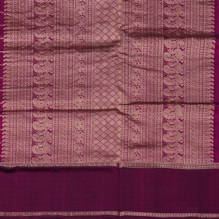 Hayagrivas Handloom Pure Silk Cotton Saree in Eye-Catching Dark Purple KBE258E13-2