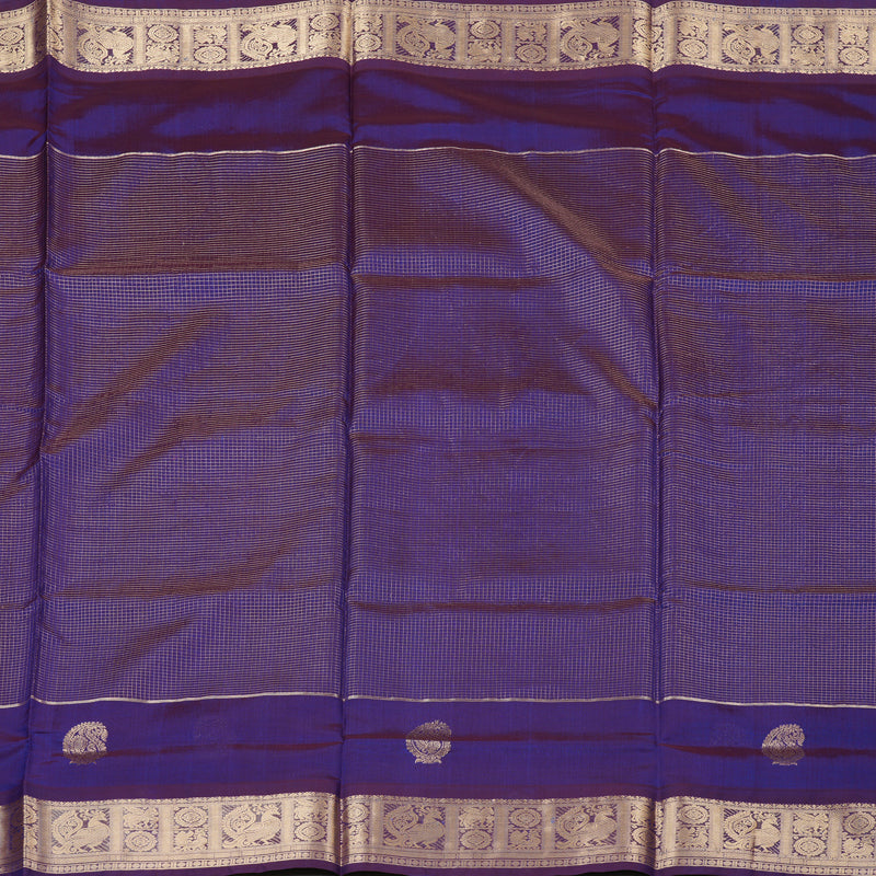 Hayagrivas Handloom Pure Silk Cotton Saree in Majestic Purplish Blue KBE258E15-1