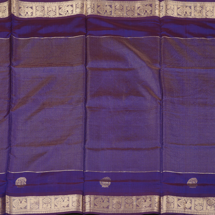 Hayagrivas Handloom Pure Silk Cotton Saree in Majestic Purplish Blue KBE258E15-1